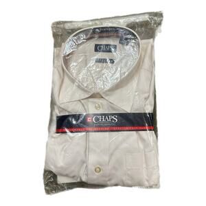 Chaps Men’s White Button Down Shirt, XL, 18-20, NWT